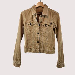 VTG 1990s Abercrombie & Fitch Corduroy Jacket XS Tan Cotton Fall Classic Y2K